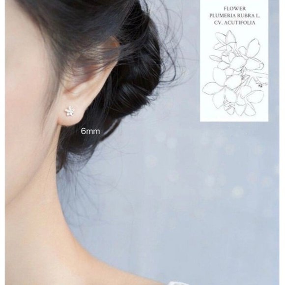 A pair Blossom Flower Stud Earrings -4.5mm-SS015 - Picture 5 of 9